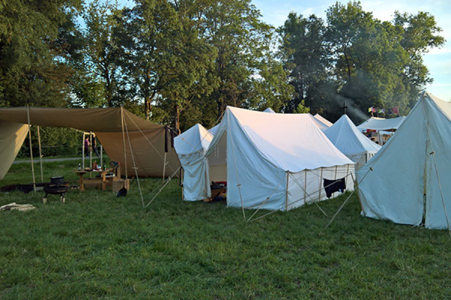 Das Zeltlager der Old Brook archers